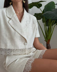 BLAZER CROP MALIKA BEIGE CHIARO