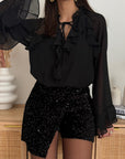 Blusa in Chiffon Nero