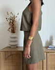 Canotta Cropped Aluna Verde Kaki
