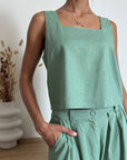 Canotta Cropped Bruma Verde Menta