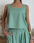 Canotta Cropped Bruma Verde Menta