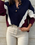 Maglia Judie - blu navy panna bordeaux - vista 6