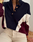 Maglia Judie - blu navy panna bordeaux - vista 5
