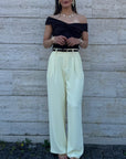 PANTALONE AUDREY GIALLO BURRO