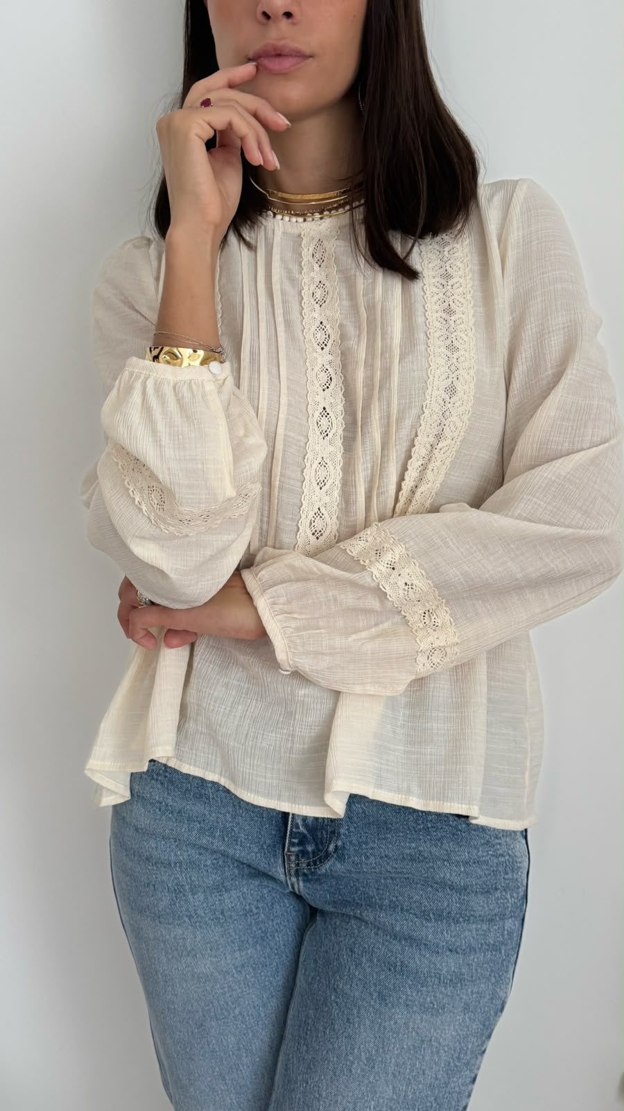 Blusa Greta - ecrù - vista 1