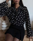 Blusa in Chiffon a Pois