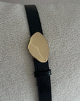 CINTA NERA FIBBIA ORO