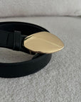 CINTA NERA FIBBIA ORO