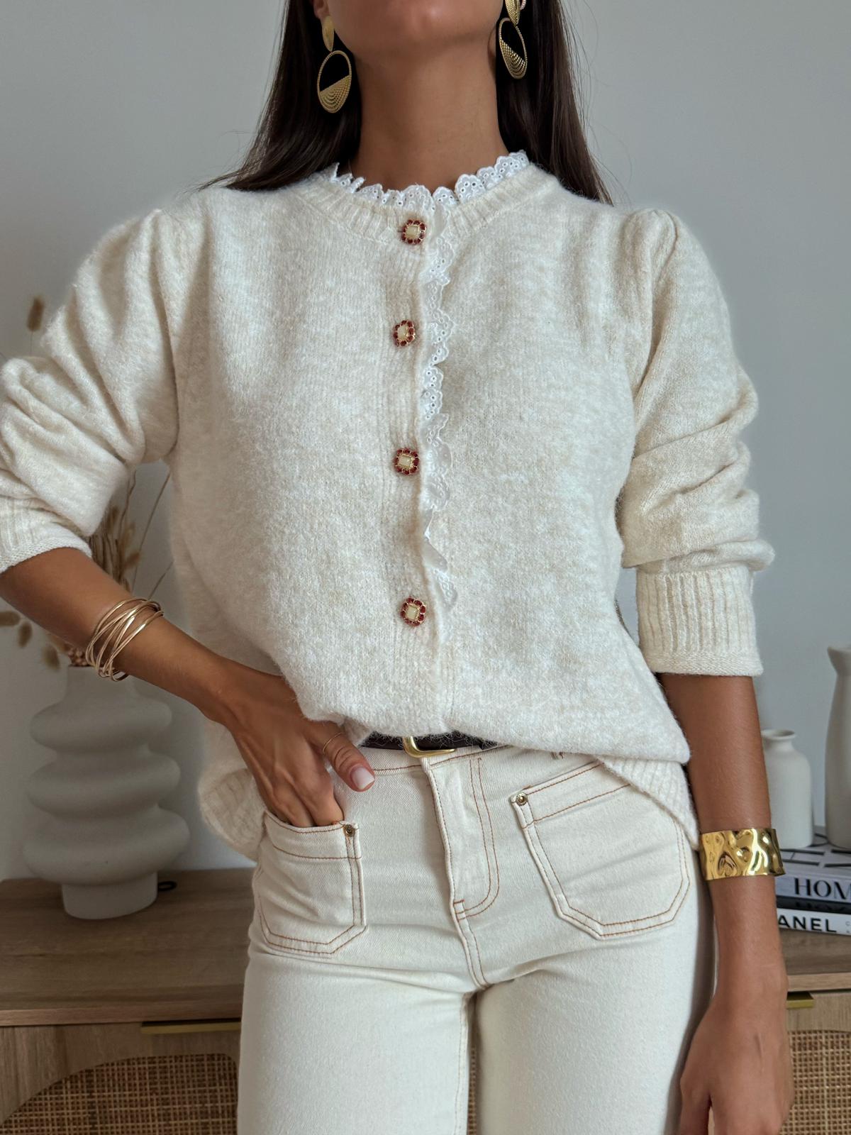 Cardigan Sèraphine Beige Chiaro