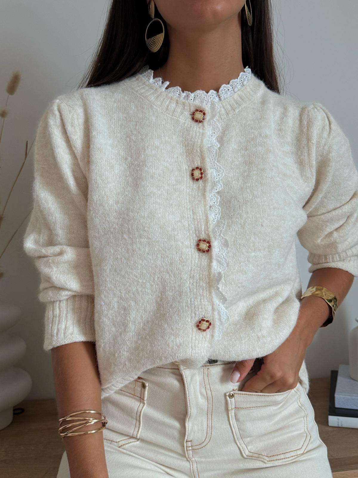 Cardigan Sèraphine Beige Chiaro