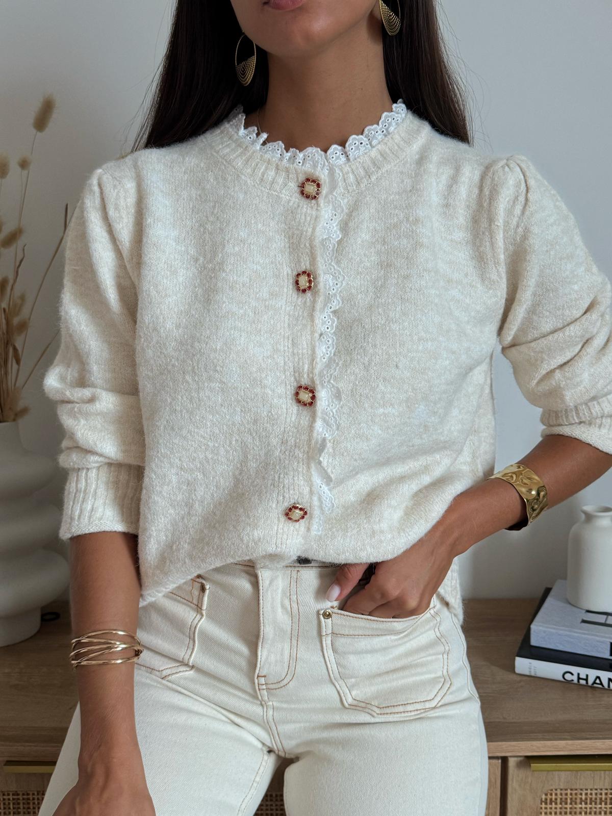 Cardigan Sèraphine Beige Chiaro
