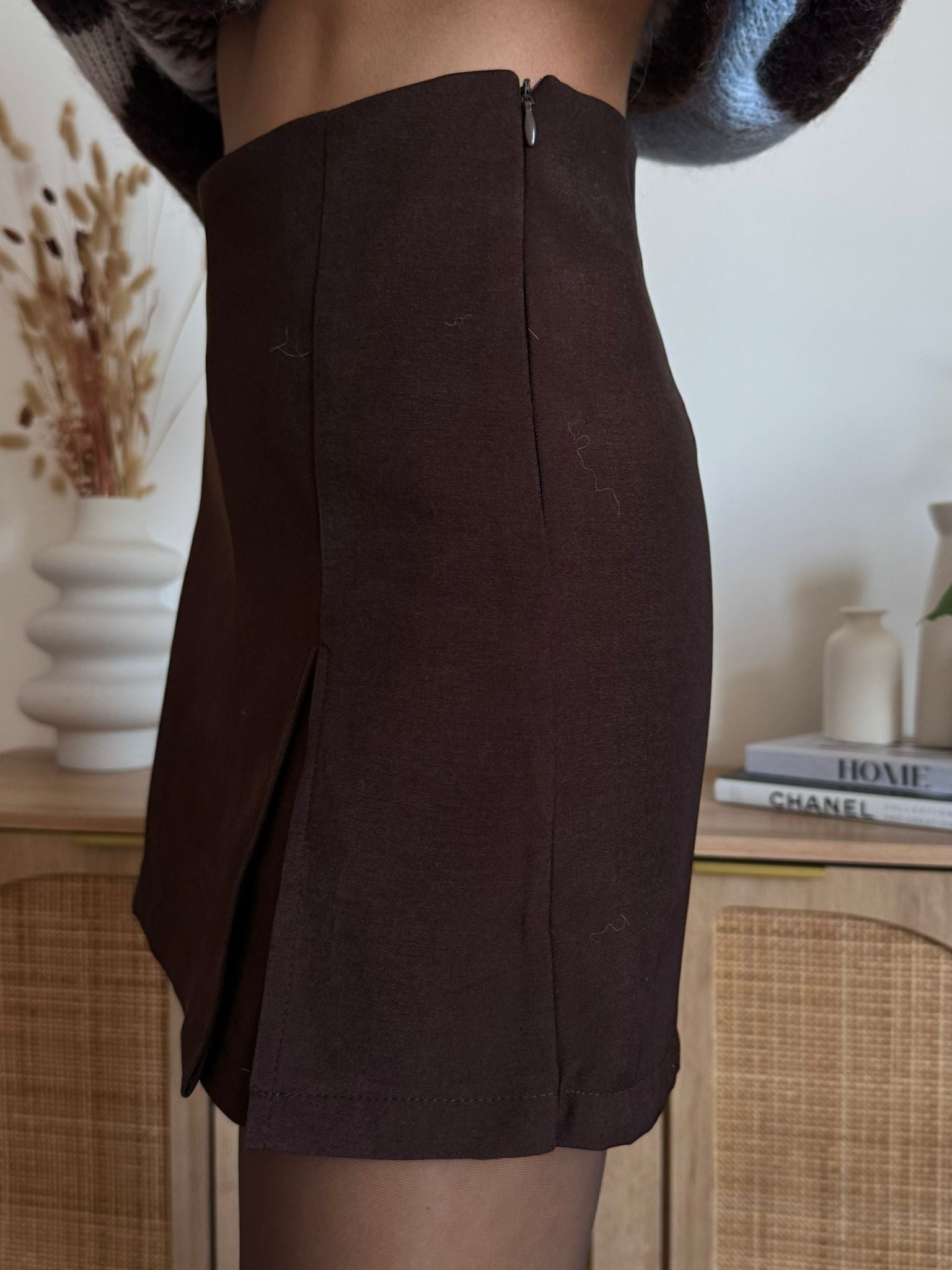 Gonna-Pantaloncino Skort Marrone