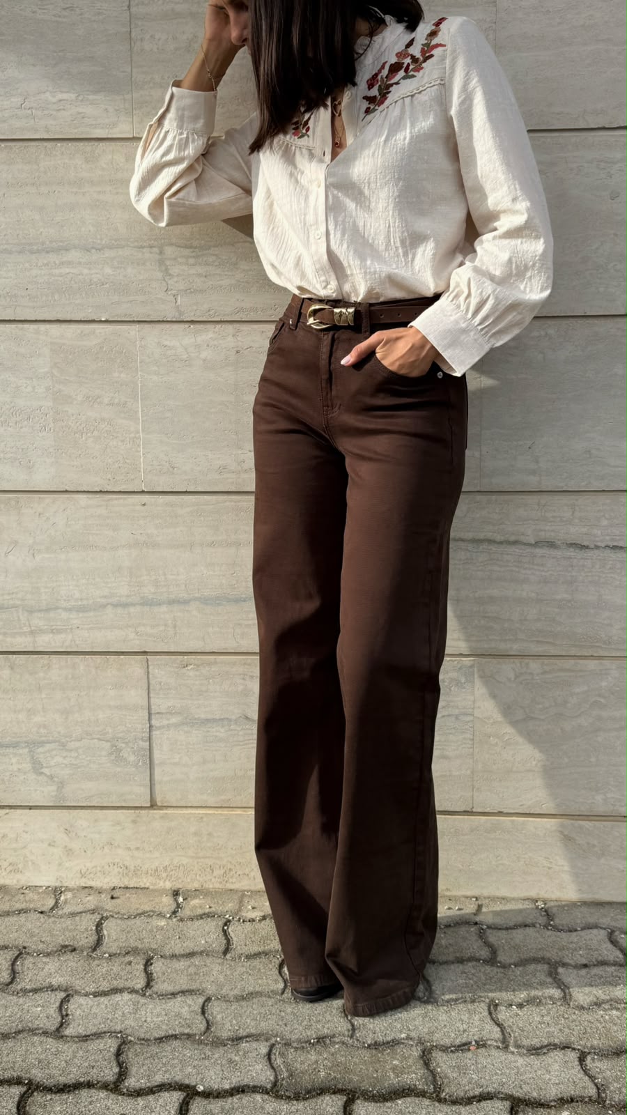 Jeans Denim Wide - marrone - vista 2