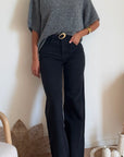 JEANS DENIM WIDE NERO