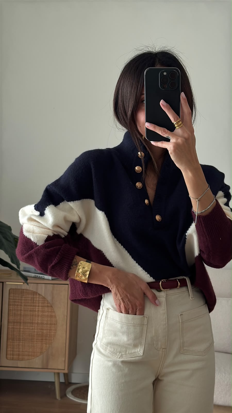 Maglia Judie - blu navy panna bordeaux - vista 3