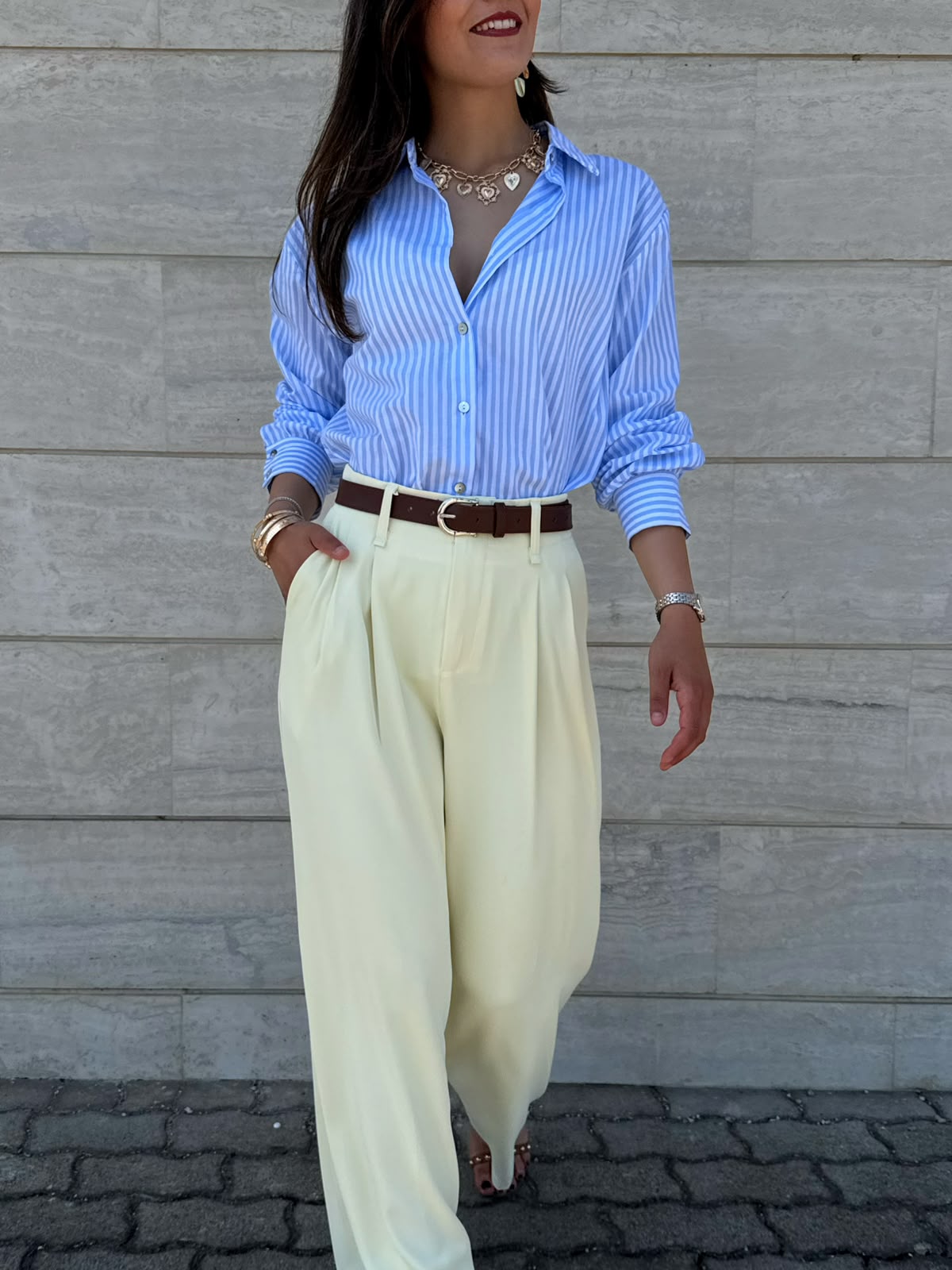 PANTALONE AUDREY GIALLO BURRO