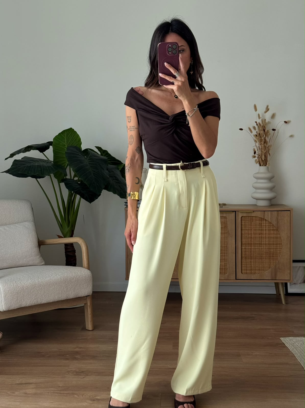 PANTALONE AUDREY GIALLO BURRO