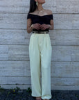 PANTALONE AUDREY GIALLO BURRO