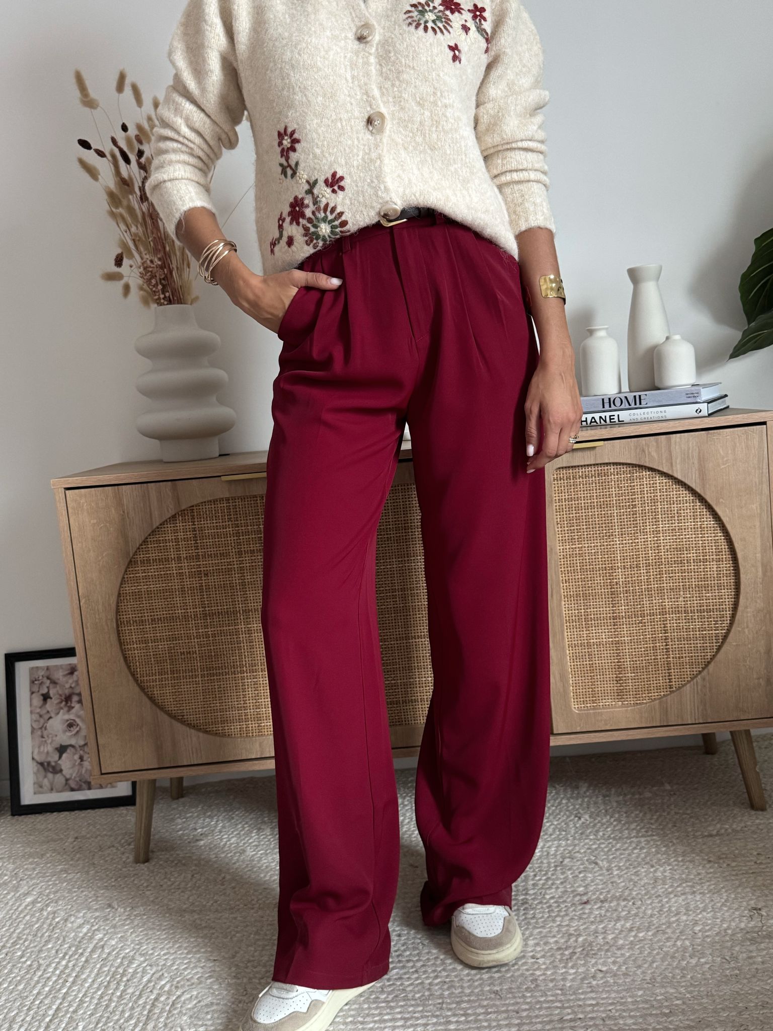 Pantalone Palazzo Rosso Bordeaux